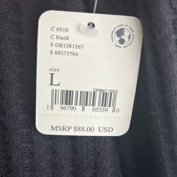 NWT Free People Juicy Long Sleeve Open Back Top Black Large - Picture 6 of 10